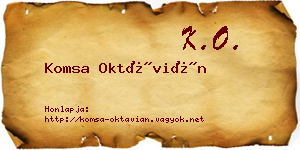 Komsa Oktávián névjegykártya